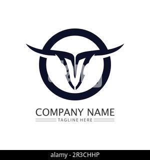 Bull-Logo und Symbole Vektor Vorlage Symbole App Stock Vektor