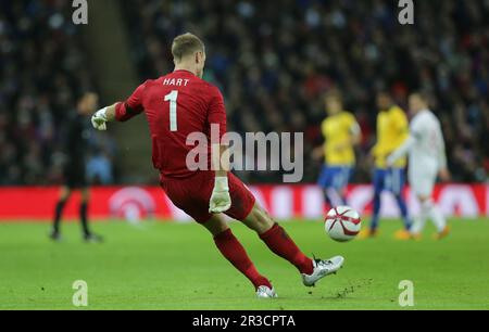 Englands Joe Hart in Aktion während des heutigen Spiels. England schlägt Brasilien 2:1England 06/02/13 England V Brasilien 06/02/13 International Friendly Photo: RIC Stockfoto