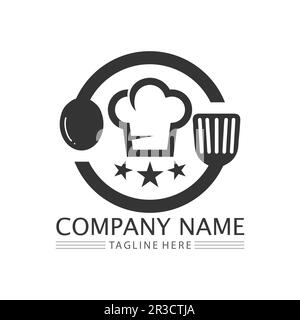 Chef hat Logo und Icon Vector Designvorlage Stock Vektor