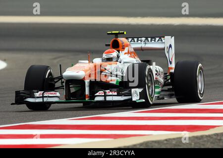 Adrian Sutil (GER) Sahara Force India VJM06.20.4.2013. Formel-1-Weltmeisterschaft, Rd 4, Bahrain Grand Prix, Sakhir, Bahrain, Qualifikationstag, Credi Stockfoto