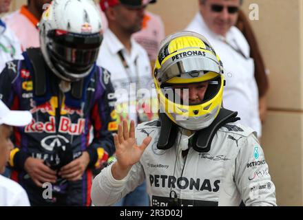 Nico Rosberg (GER), Mercedes GP 20.04.2013. Formel-1-Weltmeisterschaft, Rd 4, Bahrain Grand Prix, Sakhir, Bahrain, Qualifikationstag, Guthaben: FOTOSPORTS Stockfoto