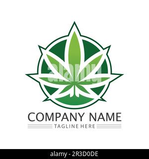 Cannabis-Logo und Marihuana-Leaf-Vektordesign Stock Vektor