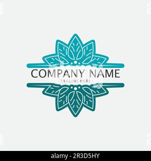 BLATT- UND NATURBAUM-LOGO FÜR UNTERNEHMEN VECTOR GREEN PLANT ECOLOGY DESIGN-SYMBOL Stock Vektor