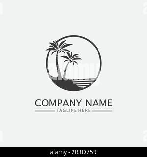 Palm Tree Sommer logo template Vector Illustration Stock Vektor