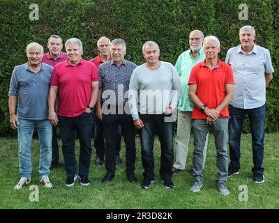 Ehemalige Handballspieler der DDR SC Magdeburg auf dem Meeting 2020 in Magdeburg Stockfoto