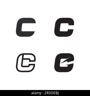 Logo mit C-Buchstaben und Schriftart C-Vorlage – Vektorsymbol-Design Stock Vektor