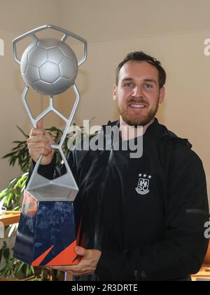 Norwegischer Handballspieler Christian O'Sullivan SC Magdeburg mit EHF European League Cup 2021 Stockfoto