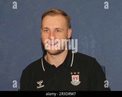 Schwedischer Handballspieler Daniel Pettersson SC Magdeburg HBL Liqui Moly Handball Bundesliga 2020-21 Stockfoto