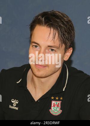 Dänischer Handballspieler Michael Damgaard SC Magdeburg HBL Liqui Moly Handball Bundesliga Staffel 2020-21 Stockfoto