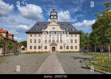 Das Rathaus von Ballenstedt in den Harz Mountains Stockfoto