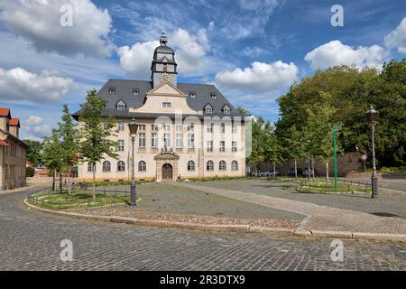 Das Rathaus von Ballenstedt in den Harz Mountains Stockfoto