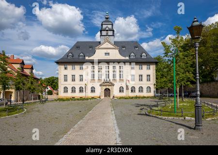 Das Rathaus von Ballenstedt in den Harz Mountains Stockfoto