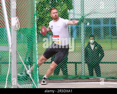 Deutscher Diskuswerfer Christoph Harting SCC Berlin auf der SchÃ¶nebeck Solecup 2021 Stockfoto