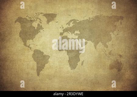 Grunge-Karte der Welt Stockfoto