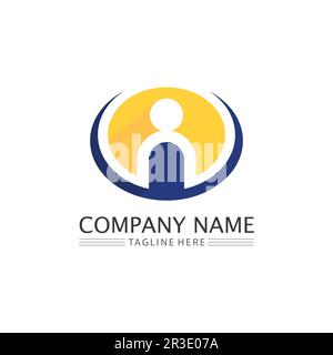 People Logo, Team, Succes People Work, Gruppe und Gemeinde, Group Company and Business Logo Vektor und Design Care, Family Icon Succes Logo Stock Vektor
