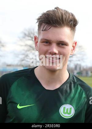 Deutscher Fußballer Tim Siersleben VfL Wolfsburg auf 09.03.2019 in Magdeburg Stockfoto