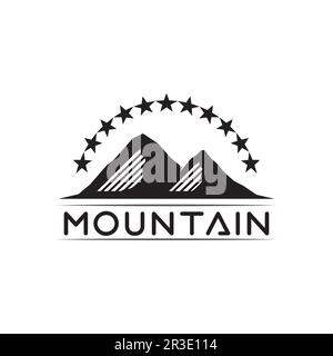 Vorlage für Logo der Bergsymbole Logo für Vektorzeichnungen Logo für Outdoor Adventure und Expedition Design Stock Vektor