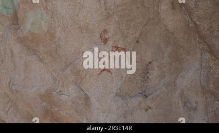 Cave Painting Vasquez Rocks Shoshone und Tataviam Eingeborene Stockfoto