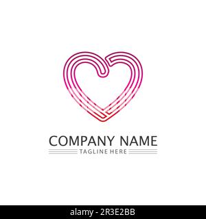 Herzlogo und Beauty Love Vector Symbol Illustration Design Vorlagensymbol Stock Vektor