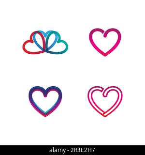 Herzlogo und Beauty Love Vector Symbol Illustration Design Vorlagensymbol Stock Vektor