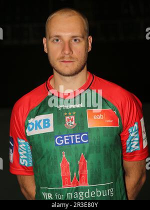 Handballer Daniel Pettersson SC Magdeburg HBL Liqui Moly Handball-Bundesliga Staffel 2021-22 Stockfoto