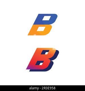 Schriftart B und Buchstabe b Logo mit modernem Konzept. Vorlage für Symbolbuchstabe b zur Vektordarstellung Stock Vektor