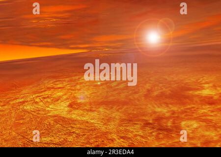 Die Oberfläche des Planeten Venus. Elemente dieses Bildes, die der NASA entsprechen. Stockfoto