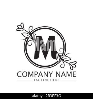 M schreiben Logo Template Vector Illustration Design Stock Vektor