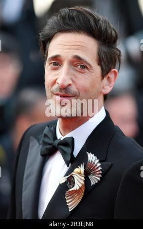 Cannes, Frankreich. 23. Mai 2023. Der amerikanische Schauspieler Adrien Brody nimmt am Dienstag, den 23. Mai 2023, am 76. Filmfestival in Cannes im Palais des Festivals in Cannes, Frankreich, an der Premiere von Asteroid City Teil. Foto: Rune Hellestad/ Kredit: UPI/Alamy Live News Stockfoto