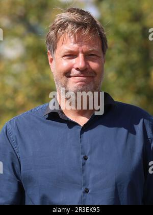 Deutscher Politiker Robert Habeck von der Partei BÃ¼ndnis 90 die GrÃ¼nen auf einer Wahlkampfveranstaltung in Magdeburg am 03.09.2021 Stockfoto