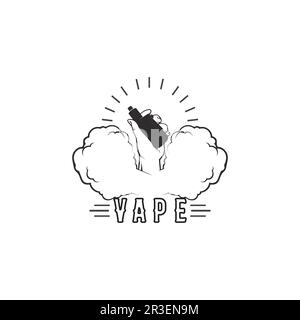 Vapor und Vapor Logo Symbol Smoke Vector und Set Design für Vapels Dampfgerät und Lifestyle modernes Rauchen Stock Vektor