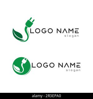 Blattvektor und grünes Logo, Design-freundliches Konzept Stock Vektor