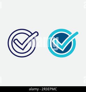 Checklisten-Häkchen-Logo-Vektor oder -Symbol. Häkchensymbol in grüner Abbildung. Akzeptieren Sie das Symbol „OK“ für die Genehmigung oder das Design mit Schecklisten Stock Vektor