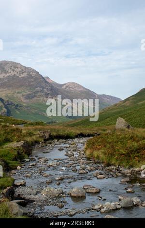 Bach am Honister Pass Cumbria Stockfoto