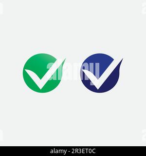 Checklisten-Häkchen-Logo-Vektor oder -Symbol. Häkchensymbol in grüner Abbildung. Akzeptieren Sie das Symbol „OK“ für die Genehmigung oder das Design mit Schecklisten Stock Vektor
