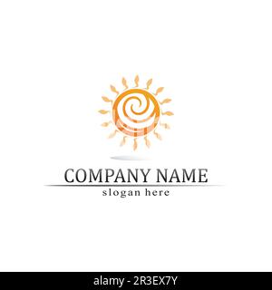 Sun Vektor illustration symbol Logo Template Design Stock Vektor