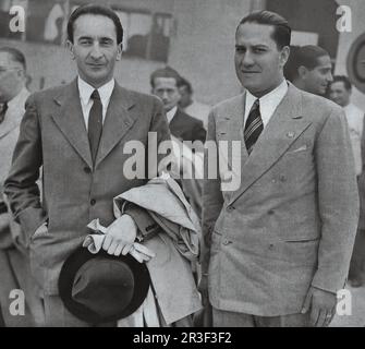 Gian Galeazzo Ciano, ein italienischer Politiker, eine wichtige Figur des italienischen faschistischen Regimes, heiratete 1930 Mussolinis Tochter Edda. Stockfoto