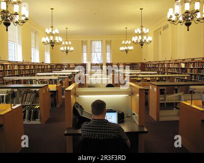 Studenten, die in der Bibliothek des Brooklyn College in NYC studieren Stockfoto