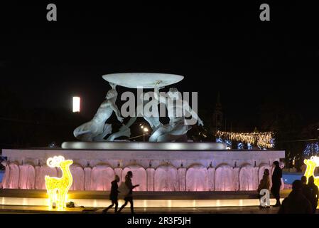 Triton-Brunnen, Valletta, Mittelmeer, Inselland, Malta Stockfoto