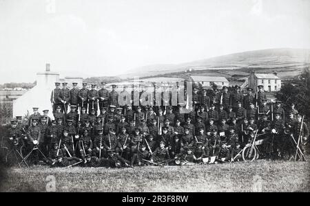 Signalgeber und Ausrüstung der Territorialeinheit der Königlichen Ingenieure in Yorkshirewährend des Ersten Weltkriegs. Stockfoto