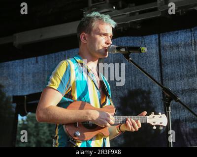 WSR-Teilnehmer 2021 Jendrik Sigwart auf der CSD 2021 in Magdeburg Stockfoto