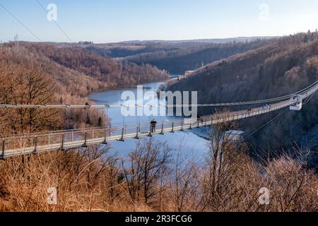 Hängebrücke Titan RT Rappode DAM Harz Stockfoto