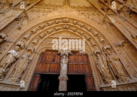 Portal del Mirador, Catedral de Mallorca, La Seu, l siglo XIII gótico Levantino, Palma, Mallorca, Balearen, Spanien. Stockfoto