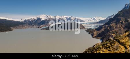 glaciar Grey, valle del lago Grey, Trekking W, Parque nacional Torres del Paine, Sistema Nacional de Áreas Silvestres Protegidas del Estado de Chile. Patagonia, República de Chile, América del Sur. Stockfoto