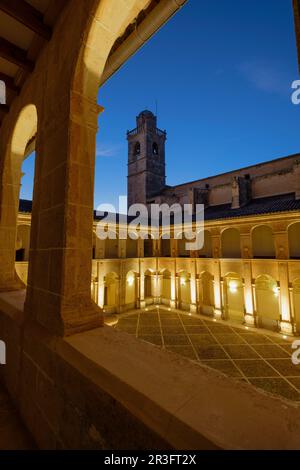 Kreuzgang des Klosters von St. Bonaventura, ein Franziskanerkloster, Barock, 17. Jahrhundert, Llucmajor, Mallorca, Balearen, Spanien, Europa. Stockfoto