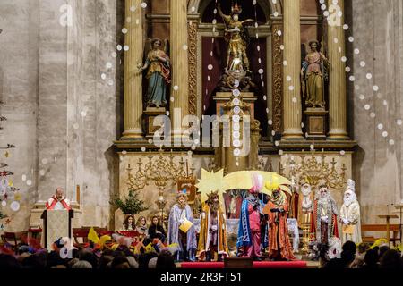 Kavalkade der Magi, Llucmajor, Mallorca, Balearen, Spanien. Stockfoto