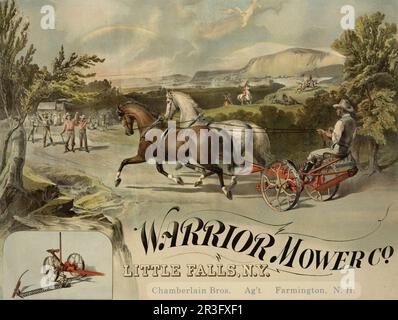 Vintage-Werbung für Warrior Mower Company, Little Falls, N.Y. Stockfoto