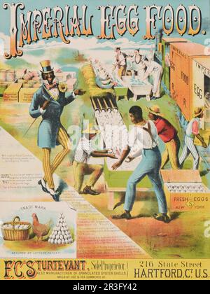 Vintage-Werbung für Imperial-Eierfutter für Geflügel. Stockfoto