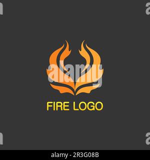 Logo und Symbol Feuer, heißes Flammenelement Vektor Flammendarstellung Design Energie, warm, Warnung, Kochschild, Logo, Symbol, Licht, Power Heat Stock Vektor