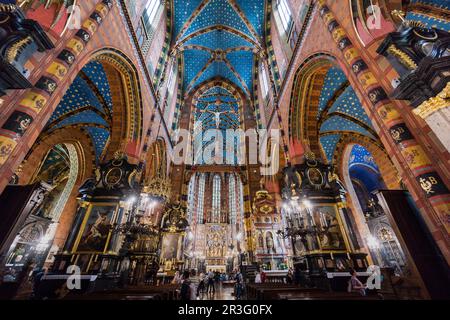 kirche der Himmelfahrt der Heiligen Jungfrau Maria, gotischer Stil, Krakau, Polen, osteuropa. Stockfoto